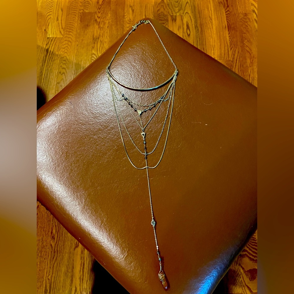Multi Length Necklace With Stone Dangle - image 1